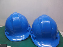 lot of 2 Heavy-duty hard hats to wear on the job-blue