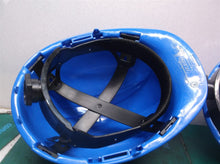 lot of 2 Heavy-duty hard hats to wear on the job-blue