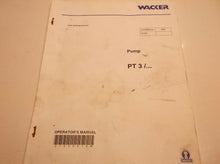 Wacker Pump PT 3 /... Operator's Manual (English) JJ1