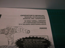 R86008 RIDGID 18V Drill Driver Operator's Manual - ONLY