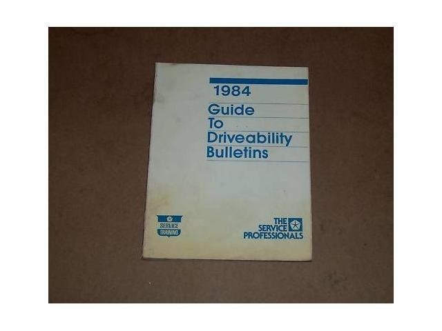 1984 Chrysler Driveaility Service Bulletins Manual