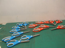 Lot of 16 pair of scissors 8 blue 8 red