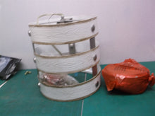 white hanging round light fixture