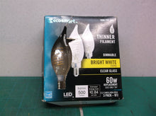 EcoSmart 60-Watt Equiv BA11 Dimmable E12 Candelabra Fine Bendy LED Brt White 3Pk