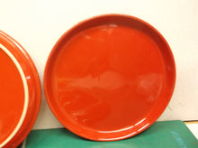 Gibson Home Red Color (3) Pieces Stoneware 1 10.5 plate & 2 8.5 pates