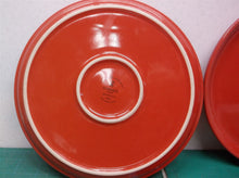 Gibson Home Red Color (3) Pieces Stoneware 1 10.5 plate & 2 8.5 pates