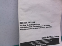 owner manual only for Dewalt DCS356 DCS354 Oscillating Multi-Tool