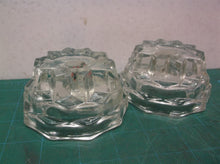 set of 2 glass candle holders