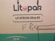 LITOPAK 20oz Paper Coffee Cups 100 Pack with Lids dark blue & gray