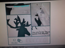 Luxury Waterproof Shower Curtain Fabric w 12 Hooks 72X72 Dark Green Deer Design