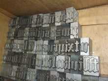 Metal Printing blocks. Old English letters 13/16 8+lbs lead