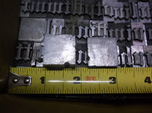 Metal Printing blocks. Old English letters 13/16 8+lbs lead