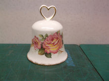 Vintage Golden Crown Pink Roses Bell Heart Handle Made in England