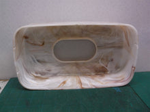 vintage tissue box cover acrylic beige faux marble rectangular