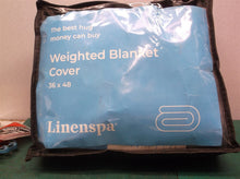 Linenspa 1 Pound Weighted Blanket w Dotted Minky Duvet Cover 36x48 w blue stain