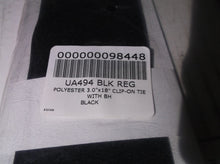 Galls Clip On Tie 3x18" BLACK with buttonholes Brand New