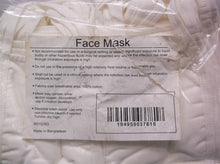 50 Pack of White Reusable Face Masks, Cotton, Machine Washable