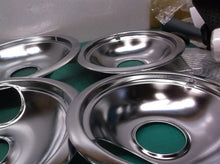 Universal Chrome Drip Pan Set Small Large Electric Range Stove Burner Bowl 4 PK