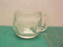 Vintage Nestle Cup Mug Globe World Map Etched Clear Glass
