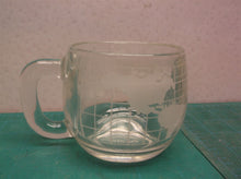 Vintage Nestle Cup Mug Globe World Map Etched Clear Glass