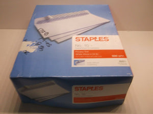 718103264518 Staples #10 Easy Close White Woven 24 Lb Envelopes 500 Ct