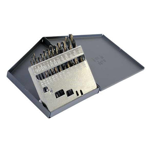HCT-DRL-SET-0009 DRL-SET-HSS 13pc 1/16-1/4 135? Heavy Duty Black & Gold Mech Length Metal Case