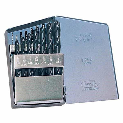 HCT-DRL-SET-0010 DRL-SET-HSS 15pc 1/16-1/2 135? Heavy Duty Steam Oxide Jobber Metal Case