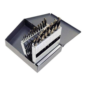 HCT-DRL-SET-0019 DRL-SET-HSS 21pc 1/16-3/8 135? Heavy Duty Black & Gold Mech Length Metal Case