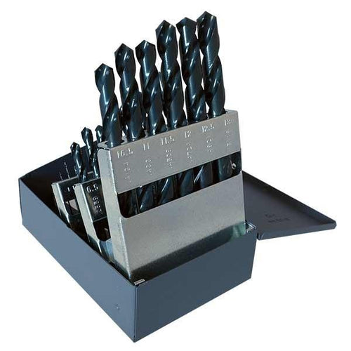 HCT-DRL-SET-0020 DRL-SET-HSS 25pc 1mm-13mm 118? Gen Purpose Steam Oxide Jobber Metal Case