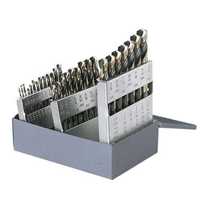 HCT-DRL-SET-0027 DRL-SET-HSS 29pc 1/16-1/2 135? Heavy Duty Black & Gold Mech Length Metal Case