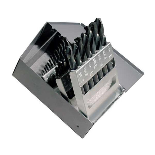 HCT-DRL-SET-0028 DRL-SET-HSS 29pc 1/16-1/2 135? Heavy Duty Steam Oxide Screw Machine Metal Case