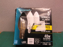 40-Watt Equivalent B11 Dimmable E12 Candelabra Fine Bendy Filament LED Vintage E
