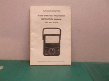 Instruction Manual for Radio Shack/Micronta 22-210 Analog Multimeter