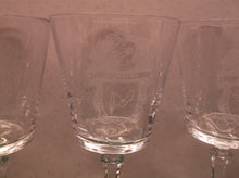 Sanson Institute of Heraldry 5Pc Etched Glasses 6-5/8 x 3-1/2 Fantasy D&D LARP e