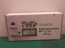 Veakoo Plant Terrarium with Wooden Stand, Desktop/Wall Hanging Live Plant Propag