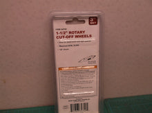 Chicago Electric Power Tools 1-1/2” Rotary Cut-Off Wheels 1/8 Shank 3 PC Set New