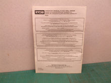 Manual only for a RYOBI P215 18V 2- SPEED 1/2 INCH DRILL/DRIVER