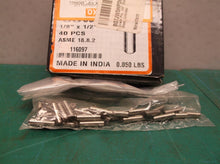 (40) 116097 Dowel Pin, 1/8" Diameter, 1/2" Long, 0.0002" OS, Alloy Steel