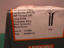 (100) 111890 #10-32 UNF x 3/8", Flat Socket Head Cap Screw, Full Thread, Alloy S