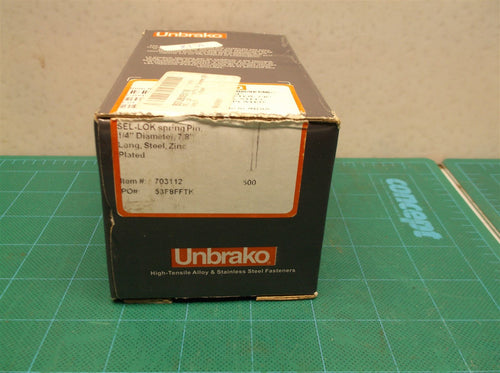 (500) unbrako 703112 Sel-Lok spring pin 1/4