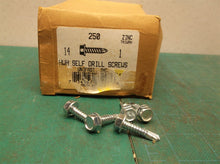(250) #14 x 1" Tek HWH Hex Washer Head Zinc Sheet Metal Self-Drilling Screws