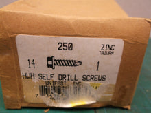 (250) #14 x 1" Tek HWH Hex Washer Head Zinc Sheet Metal Self-Drilling Screws