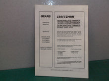 Manual only for a sears craftsman hedge trimmer models 315.798621, 315.798631 3