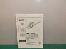 Manual only for a sears craftsman hedge trimmer models 315.798621, 315.798631 3