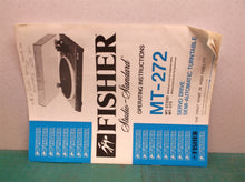 Manual only for a fisher mt-272 272D turn table ds1