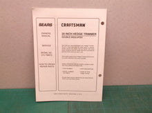 Manual only for a craftsman 315.798670 20" hedge trimmer ds1