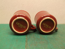 (2) Gevalia Kaffe Vtg Pair Burgundy/Gold Coffee Cups