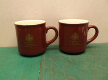 (2) Gevalia Kaffe Vtg Pair Burgundy/Gold Coffee Cups