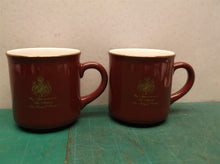 (2) Gevalia Kaffe Vtg Pair Burgundy/Gold Coffee Cups