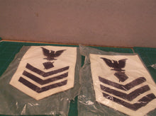 set of 2 us navy ranking patch bdu blue
